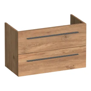 Brauer Trust wastafelonderkast ondiep excl. opbouwgrepen - 80x39x50 cm - 2 laden greeploos - 1 sifonuitsparing - MFC - Chateau