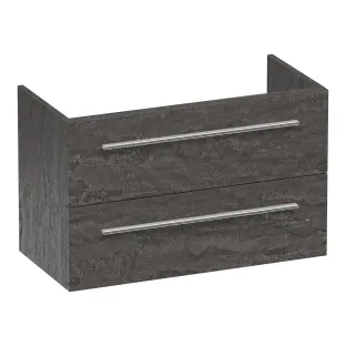 Brauer Trust wastafelonderkast ondiep excl. opbouwgrepen - 80x39x50 cm - 2 laden greeploos - 1 sifonuitsparing - MFC - Damascus