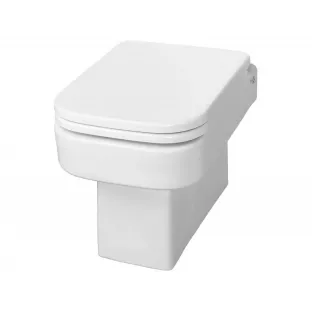 Carré hangend toilet - Met zitting - Diepspoel - Wit - 43.7 cm diep