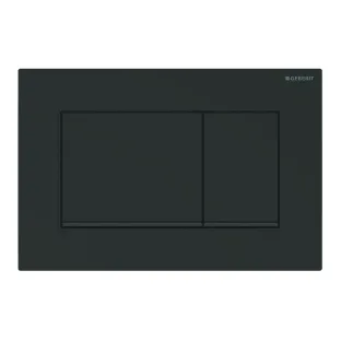 Geberit Sigma 30 bedieningsplaat - 2-toets frontbediening - 24.6x16.4 cm - Mat zwart