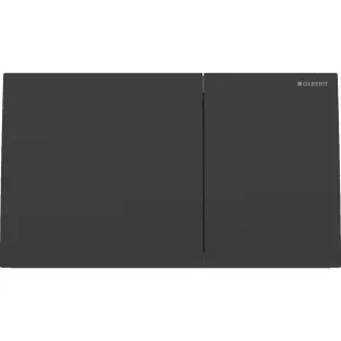 Geberit Sigma 70 bedieningsplaat - 2-toets frontbediening - 25x14.6 cm - Glas - Mat zwart