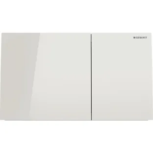 Geberit Sigma 70 bedieningsplaat - 2-toets frontbediening - 25x14.6 cm - Glas - Zandgrijs