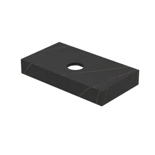 INK Blocq fonteinplateau - vrijhangend - met uitsparing - 40x22x6 cm - Keramiek Lauren black mat