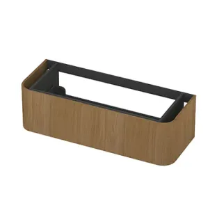 INK Concept R onderkast afgerond - 1 lade softclose - front vlak zonder grepen - 120x45x35 cm - Light veneer
