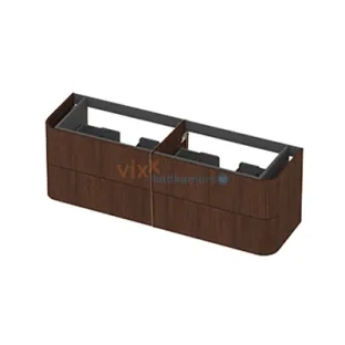 INK Concept R onderkast afgerond - 4 laden softclose - front vlak zonder grepen - 160x45x52 cm - Shadow veneer