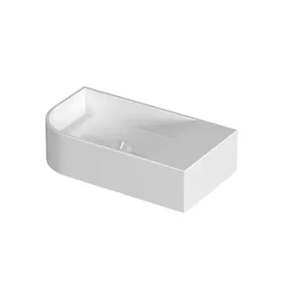 INK Concept R Trevi Fontein keramiek links afgerond - zonder kraangat - 40x22x10 cm - Glans wit