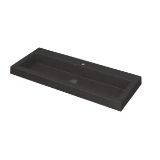 INK Dock wastafel quartz - 100x40x6 cm - 1 kraangat - Zwart