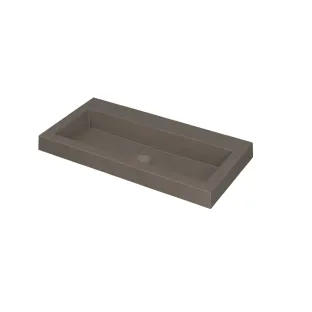 INK Dock wastafel quartz - 80x40x6 cm - zonder kraangat - Beton (grijs)