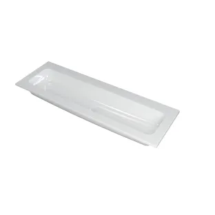 INK Faktor Wastafel centraal - 1 wasbak - zonder kraangat - 140x45x1.5 cm - Polystone glans wit