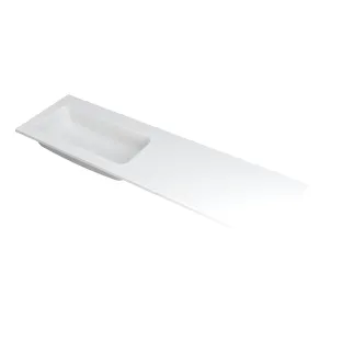 INK Faktor Wastafel links - 1 wasbak - zonder kraangat - 160x45x1.5 cm - Polystone mat wit