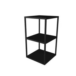 INK Ferro topper met vaste plateaus tbv half hoge kast - 2 open schappen - 35x35x63 cm - Mat zwart