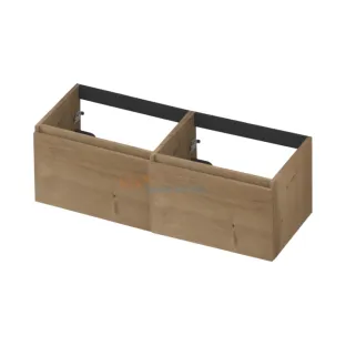 INK Fineer wastafelonderkast - 2 laden - greeploos - houten keerlijst - 120x45x40 cm - Fineer Ash grey