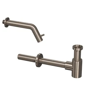 INK Fonteinkraanset 3B - Fonteinkraan wandmodel - design sifon - brushed nickel