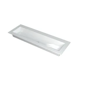 INK Kraft Wastafel centraal - 1 wasbak - zonder kraangat - 140x45x1 cm - Polystone glans wit