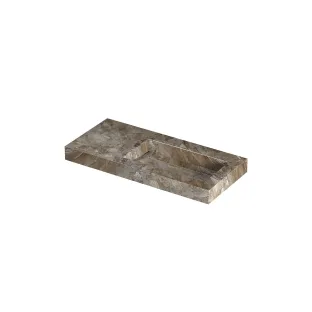 INK Pitch Wastafel rechts - 1 wasbak - zonder kraangat - 100x45x9 cm - Keramiek earth glossy