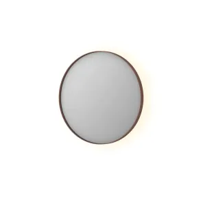 INK SP17 spiegel - rond in stalen kader - dimbare indirecte LED met sensorschakelaar - verwarming - warm en koud licht - 60x4x60 cm - Geborsteld koper