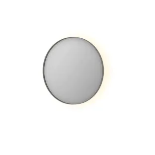 INK SP17 spiegel - rond in stalen kader - dimbare indirecte LED met sensorschakelaar - verwarming - warm en koud licht - 60x4x60 cm - Geborsteld RVS