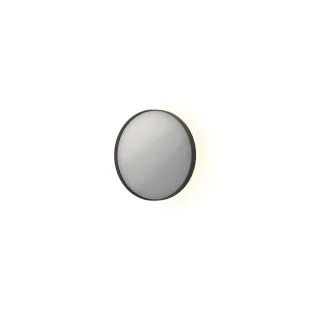 INK SP17 spiegel - rond in stalen kader - dimbare indirecte LED met sensorschakelaar - warm en koud licht - 40x4x40 cm - Mat zwart