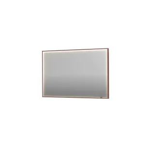 INK SP19 spiegel - rechthoek in stalen kader - dimbare directe LED met sensorschakelaar - verwarming - warm en koud licht - 120x4x80 cm - Geborsteld koper