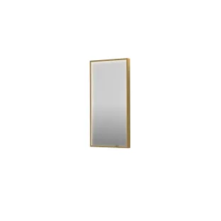 INK SP19 spiegel - rechthoek in stalen kader - dimbare directe LED met sensorschakelaar - verwarming - warm en koud licht - 40x4x80 cm - Geborsteld mat goud