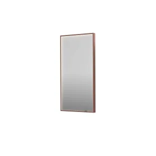 INK SP19 spiegel - rechthoek in stalen kader - dimbare directe LED met sensorschakelaar - verwarming - warm en koud licht - 50x4x100 cm - Geborsteld koper