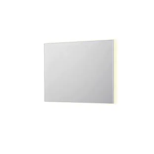 INK SP32 spiegel - rechthoek in stalen kader - dimbare indirecte LED met sensorschakelaar - verwarming - warm en koud licht - 100x4x80 cm - Mat wit