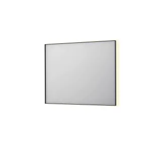 INK SP32 spiegel - rechthoek in stalen kader - dimbare indirecte LED met sensorschakelaar - verwarming - warm en koud licht - 100x4x80 cm - Mat zwart