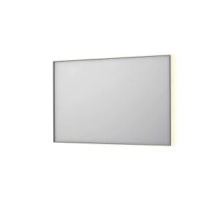 INK SP32 spiegel - rechthoek in stalen kader - dimbare indirecte LED met sensorschakelaar - verwarming - warm en koud licht - 120x4x80 cm - Geborsteld RVS