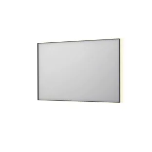 INK SP32 spiegel - rechthoek in stalen kader - dimbare indirecte LED met sensorschakelaar - verwarming - warm en koud licht - 120x4x80 cm - Mat zwart