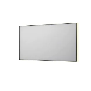 INK SP32 spiegel - rechthoek in stalen kader - dimbare indirecte LED met sensorschakelaar - verwarming - warm en koud licht - 140x4x80 cm - Mat zwart