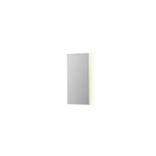 INK SP32 spiegel - rechthoek in stalen kader - dimbare indirecte LED met sensorschakelaar - verwarming - warm en koud licht - 40x4x80 cm - Mat wit