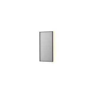 INK SP32 spiegel - rechthoek in stalen kader - dimbare indirecte LED met sensorschakelaar - verwarming - warm en koud licht - 40x4x80 cm - Mat zwart