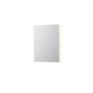 INK SP32 spiegel - rechthoek in stalen kader - dimbare indirecte LED met sensorschakelaar - verwarming - warm en koud licht - 60x4x80 cm - Mat wit