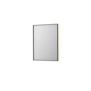 INK SP32 spiegel - rechthoek in stalen kader - dimbare indirecte LED met sensorschakelaar - verwarming - warm en koud licht - 60x4x80 cm - Mat zwart