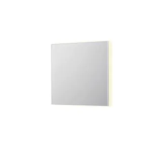 INK SP32 spiegel - rechthoek in stalen kader - dimbare indirecte LED met sensorschakelaar - verwarming - warm en koud licht - 80x4x80 cm - Mat wit