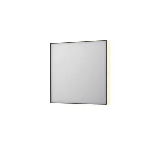 INK SP32 spiegel - rechthoek in stalen kader - dimbare indirecte LED met sensorschakelaar - verwarming - warm en koud licht - 80x4x80 cm - Mat zwart