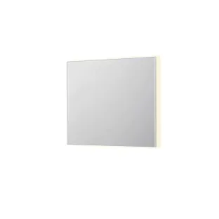 INK SP32 spiegel - rechthoek in stalen kader - dimbare indirecte LED met sensorschakelaar - verwarming - warm en koud licht - 90x4x80 cm - Mat wit