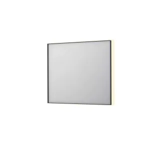 INK SP32 spiegel - rechthoek in stalen kader - dimbare indirecte LED met sensorschakelaar - verwarming - warm en koud licht - 90x4x80 cm - Mat zwart