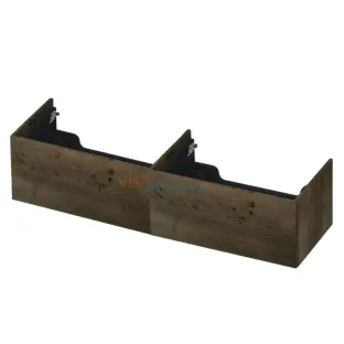 INK wastafelonderkast push to open - 2 x 1 lade - 160x45x37.6 cm - Fineer Charcoal