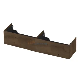 INK wastafelonderkast push to open - 2 x 1 lade - 180x45x37.6 cm - Fineer Chocolate