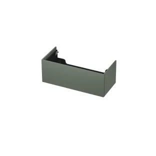 INK wastafelonderkast push to open - gelakt - 1 lade - 100x45x37.6 cm - Mat beton groen