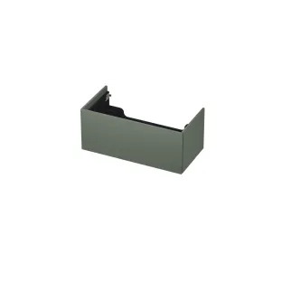 INK wastafelonderkast push to open - gelakt - 1 lade - 90x45x37.6 cm - Mat beton groen