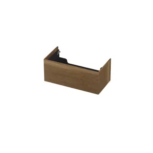 INK wastafelonderkast push to open - hout decor - 1 lade - 100x45x37.6 cm - Intens eiken