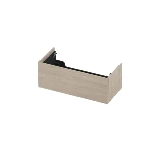 INK wastafelonderkast push to open - hout decor - 1 lade - 100x45x37.6 cm - Ivoor eiken