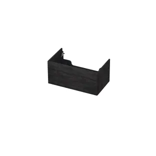 INK wastafelonderkast push to open - hout decor - 1 lade - 80x45x37.6 cm - Houtskool eiken