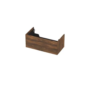 INK wastafelonderkast push to open - hout decor - 1 lade - 90x45x37.6 cm - Noten