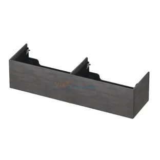 INK wastafelonderkast push to open - hout decor - 2 x 1 lade - 160x45x37.6 cm - Naturel eiken