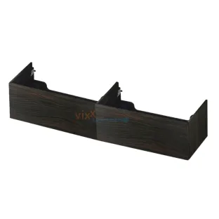 INK wastafelonderkast push to open - hout decor - 2 x 1 lade - 180x45x37.6 cm - Intens eiken