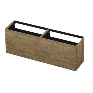 INK wastafelonderkast push to open - hout decor - 4 laden - 180x45x65 cm - Naturel eiken