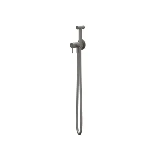 IVY Bond - Afbouwdeel eenhendel bidetmengkraan met houder, slang 120cm en push button handdouche - Geborsteld metal black PVD